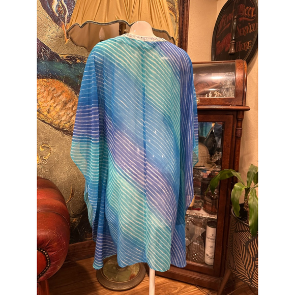 Women's Moda International Cover-Up XS Blue - Picture 6 of 8